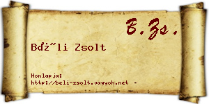Béli Zsolt névjegykártya