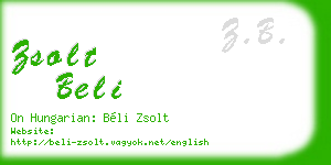 zsolt beli business card